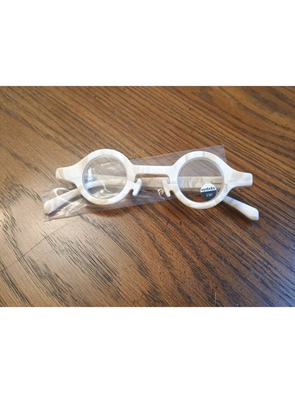 Eyebobs Unisex Reading Glasses +2.50 Matte White Marble 3393 WACKADOODLE